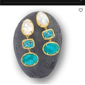 Ross-Simons Gold Earrings with Blue and White Stones